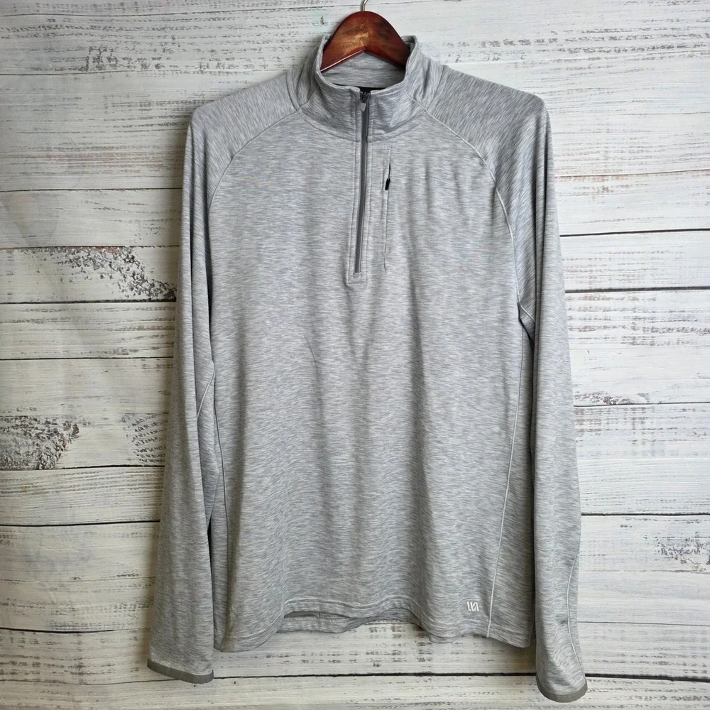 VRST Accelerate Mens Medium Quarter Zip Pullover Gray Performance Long Sleeve